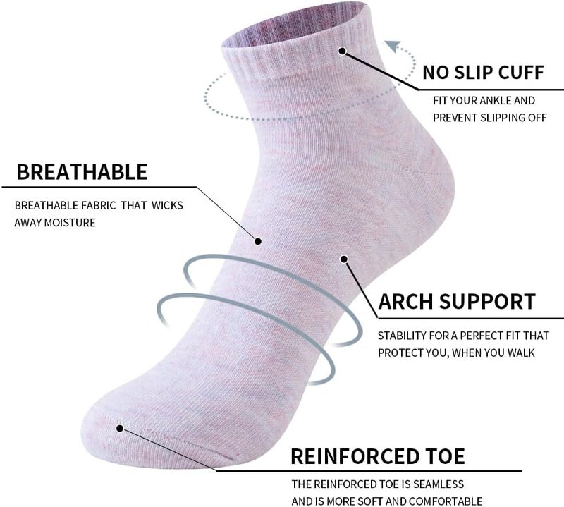 JOYNÉE 8/16 Pairs Womens Ankle Socks Lightweight Breathable Low Cut Casual Socks,Sock Size:9-11 - Image 2